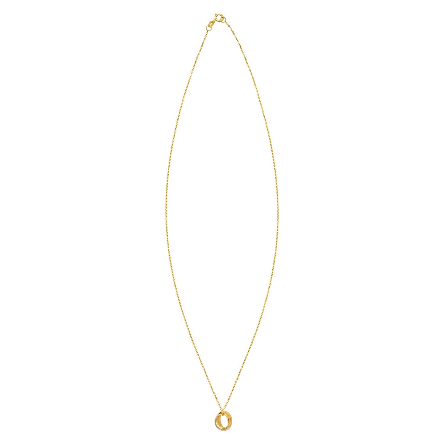 14K Tri Color Gold Trinity Chain Necklace