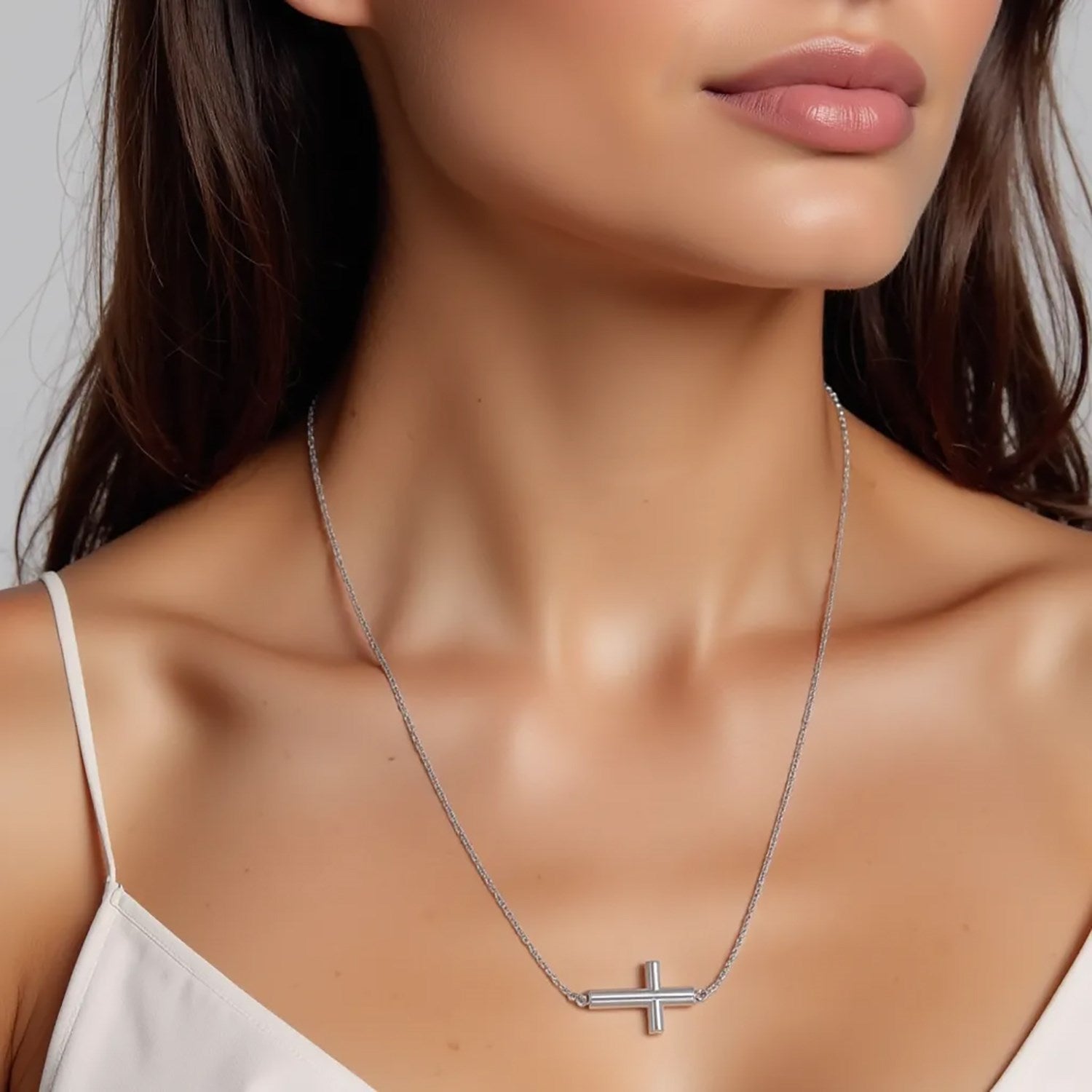 14K White Gold Diamond Cut Figaro Chain