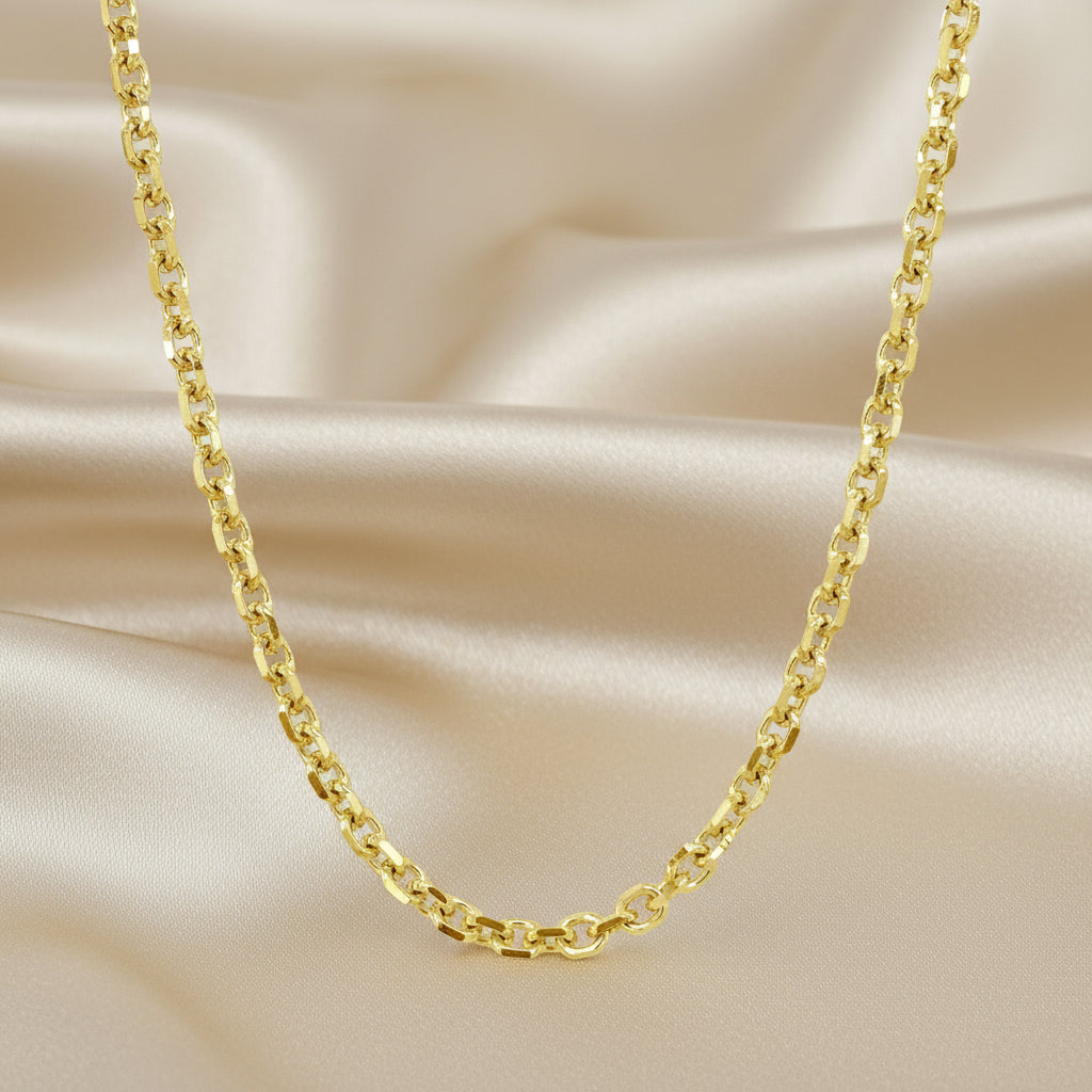 Gold Diamond Cut Cable Link Chains