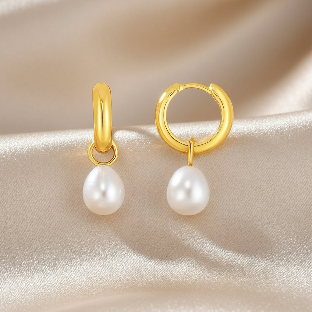 Pearl Hoop Earrings