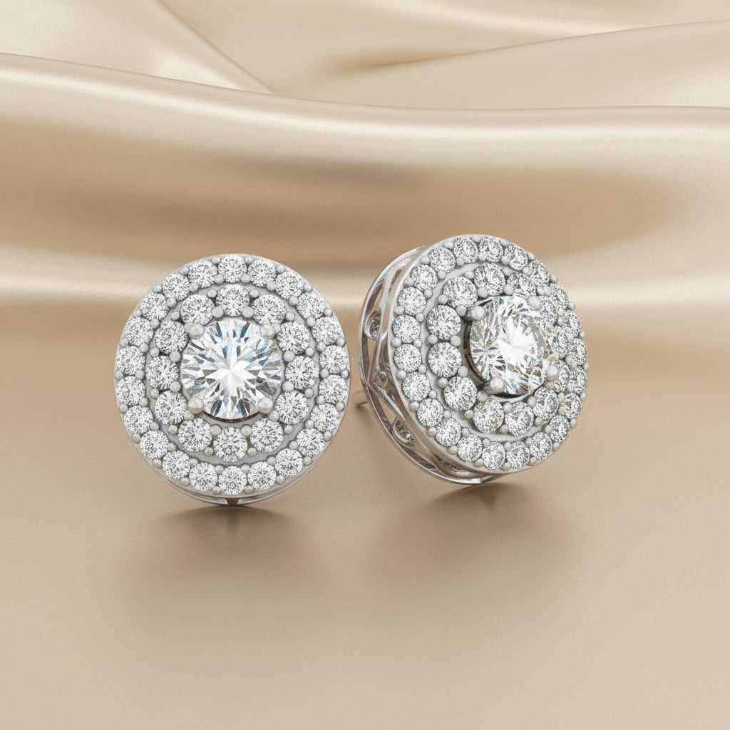 Halo Diamond Earrings