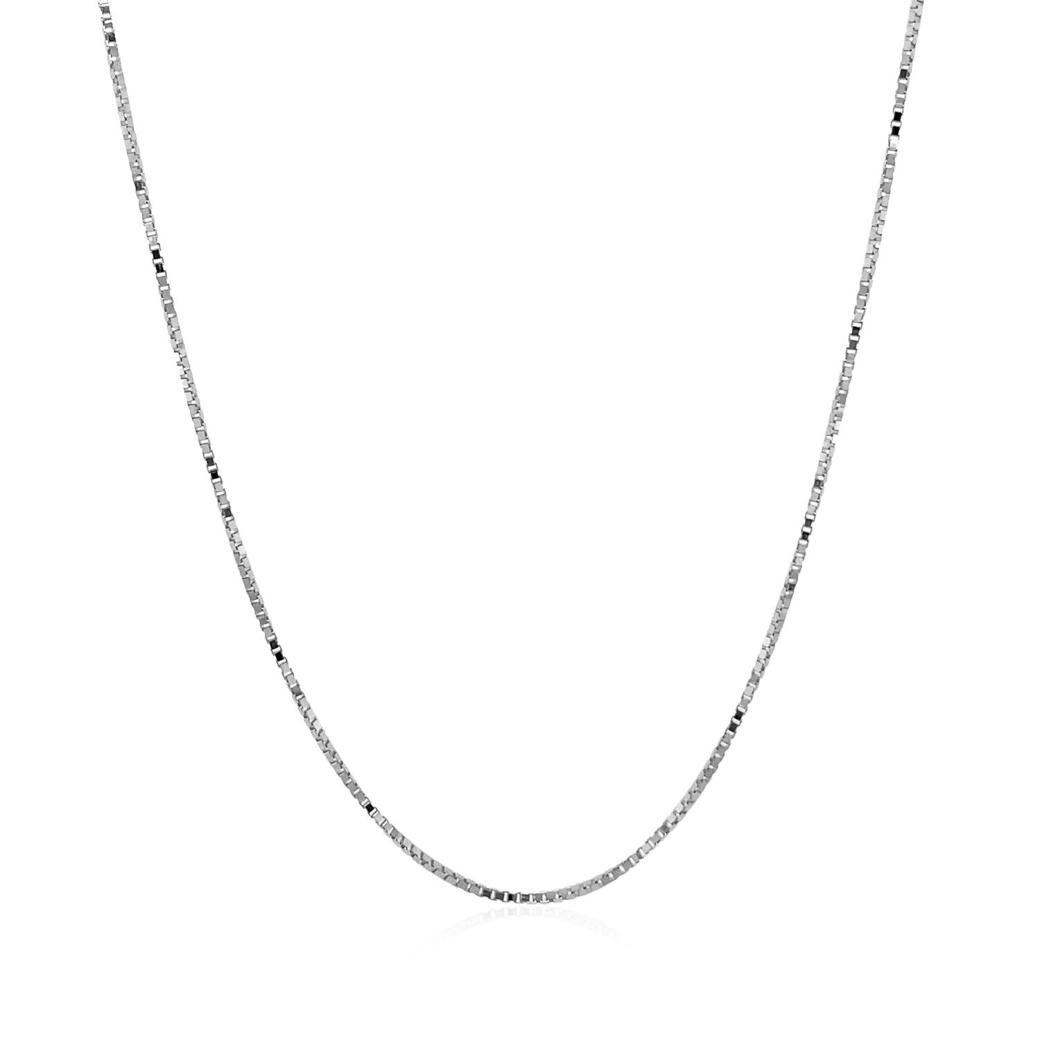 14k White Gold Classic Box Chain (0.68 mm)