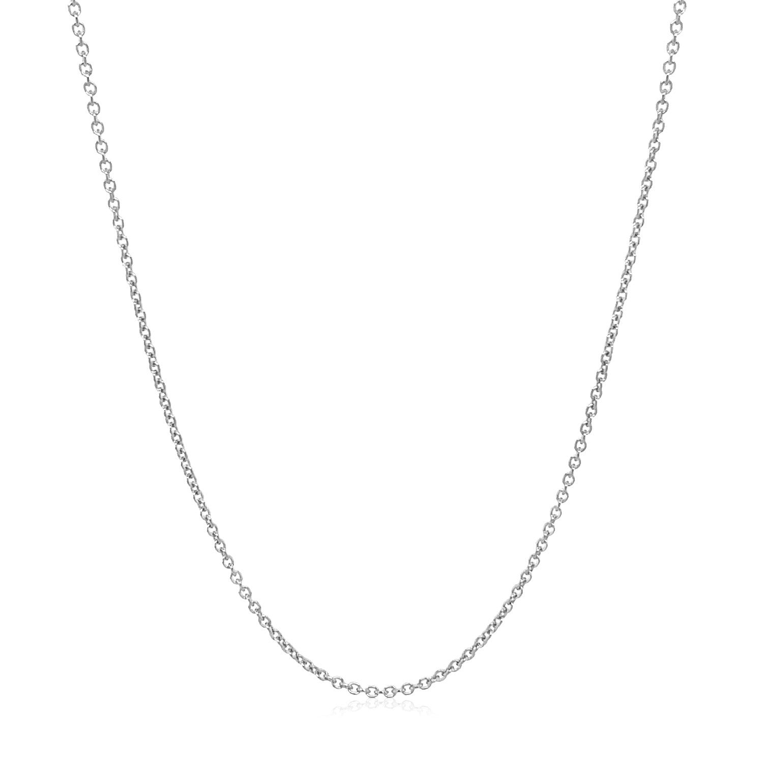 14k White Gold Oval Cable Link Chain (1.20 mm)