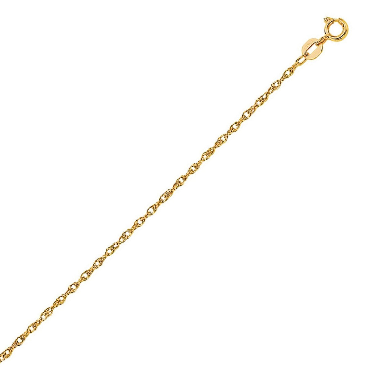 14k Yellow Gold Machine Rope Chain (0.95 mm)