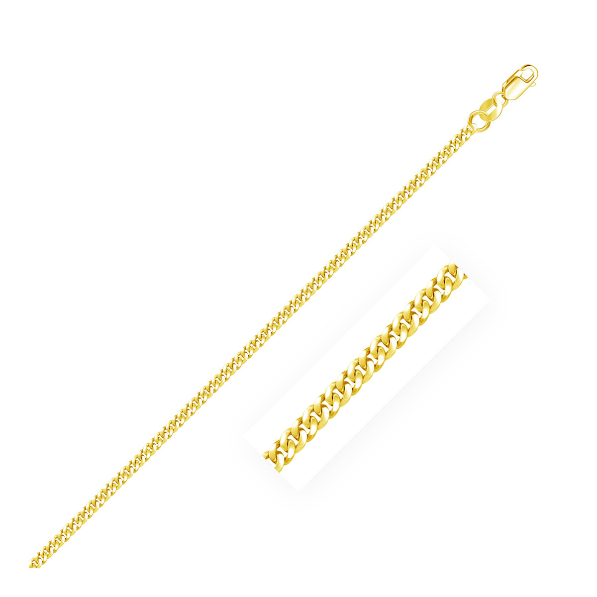 2.0mm 14k Yellow Gold Gourmette Chain