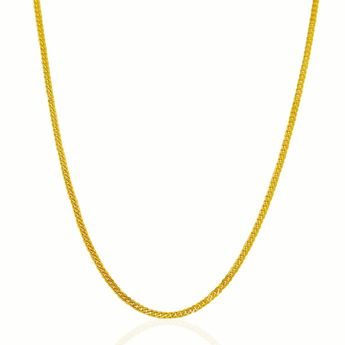 2.0mm 14k Yellow Gold Gourmette Chain