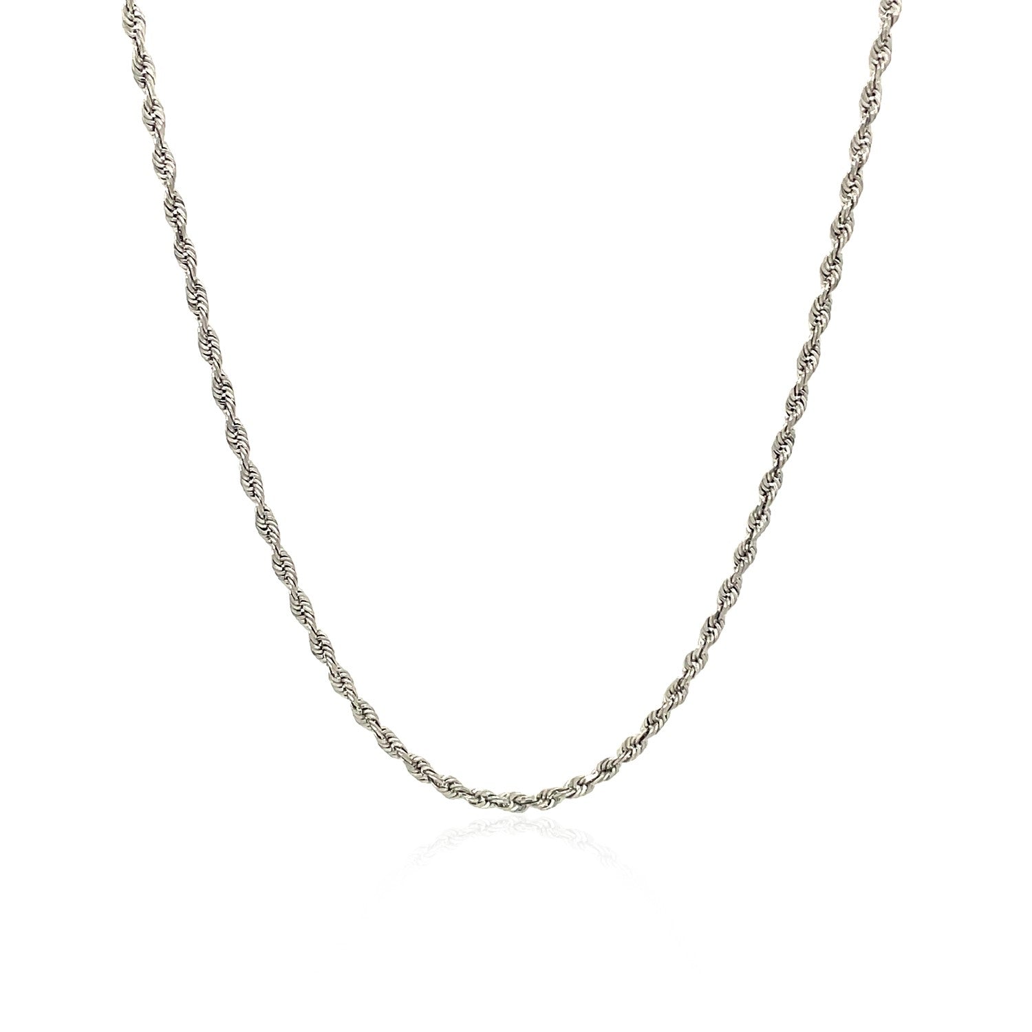 10k White Gold Solid Diamond Cut Rope Chain (1.60 mm)