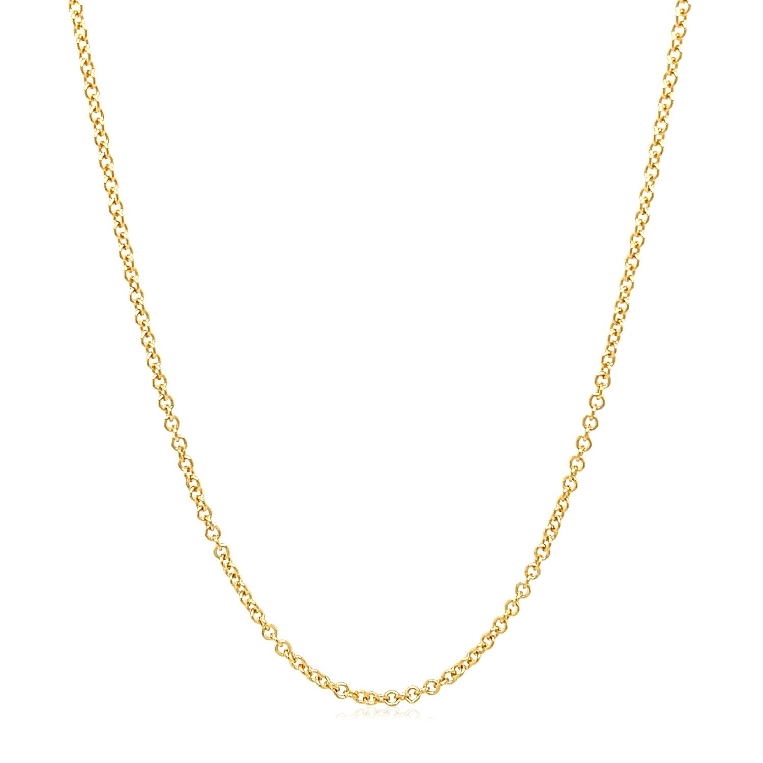 14k Yellow Gold Round Cable Link Chain (1.50 mm)