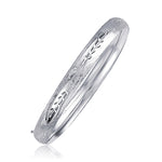 White Gold Classic Floral Carved Bangle 14k White Gold Classic Floral