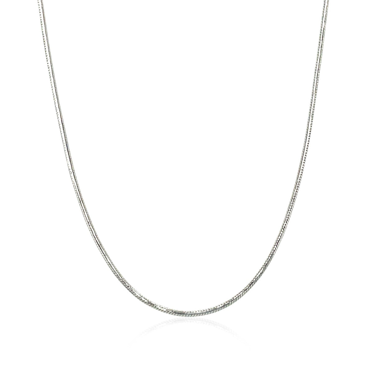 14k White Gold Round Snake Chain 0.9mm