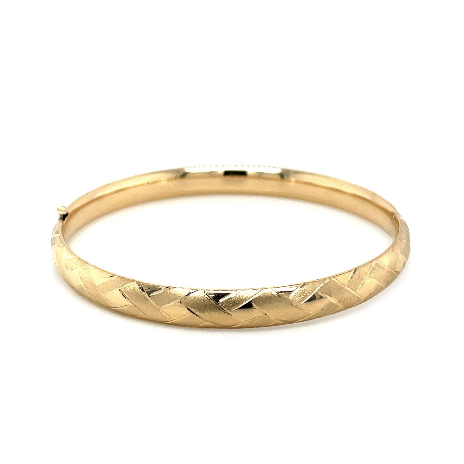 Gold Bangle Gold Domed Weave Motif Gold Bangle 