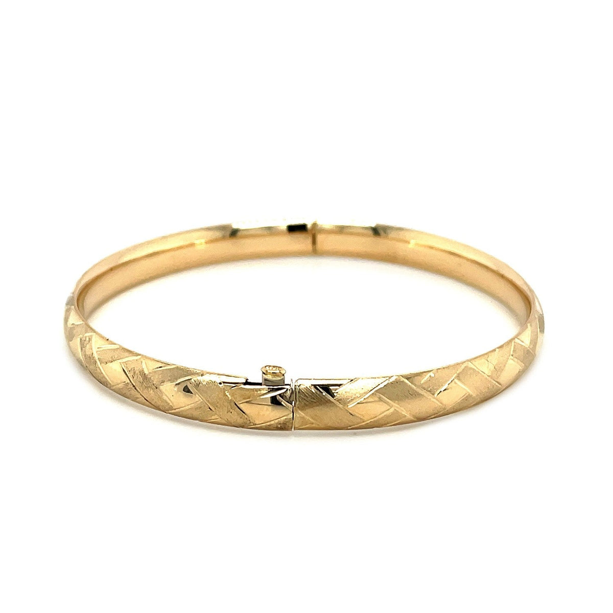 Gold Bangle Gold Domed Weave Motif Gold Bangle 