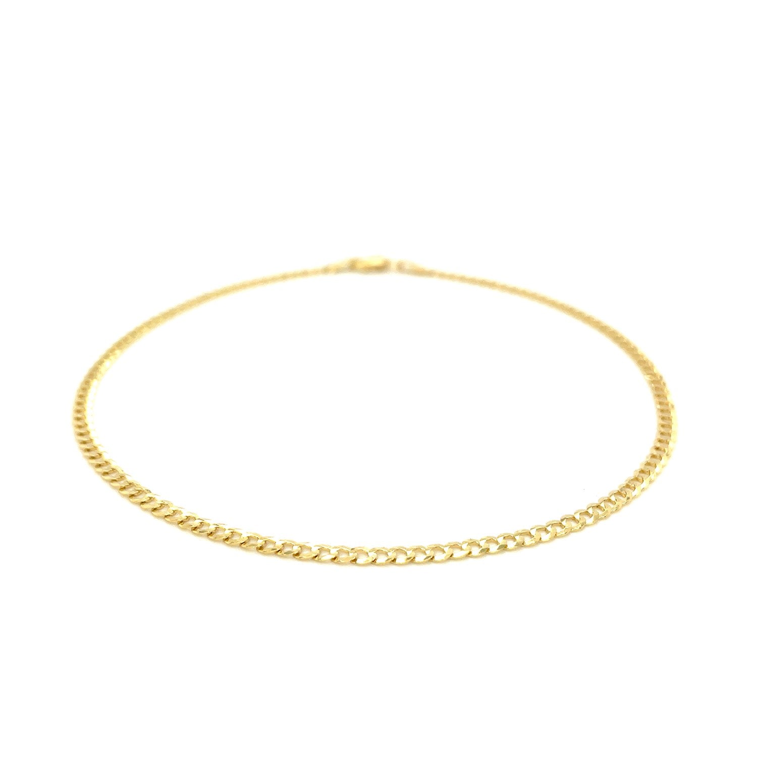 Curb Link Anklet in 14k Yellow Gold (2.5 mm)