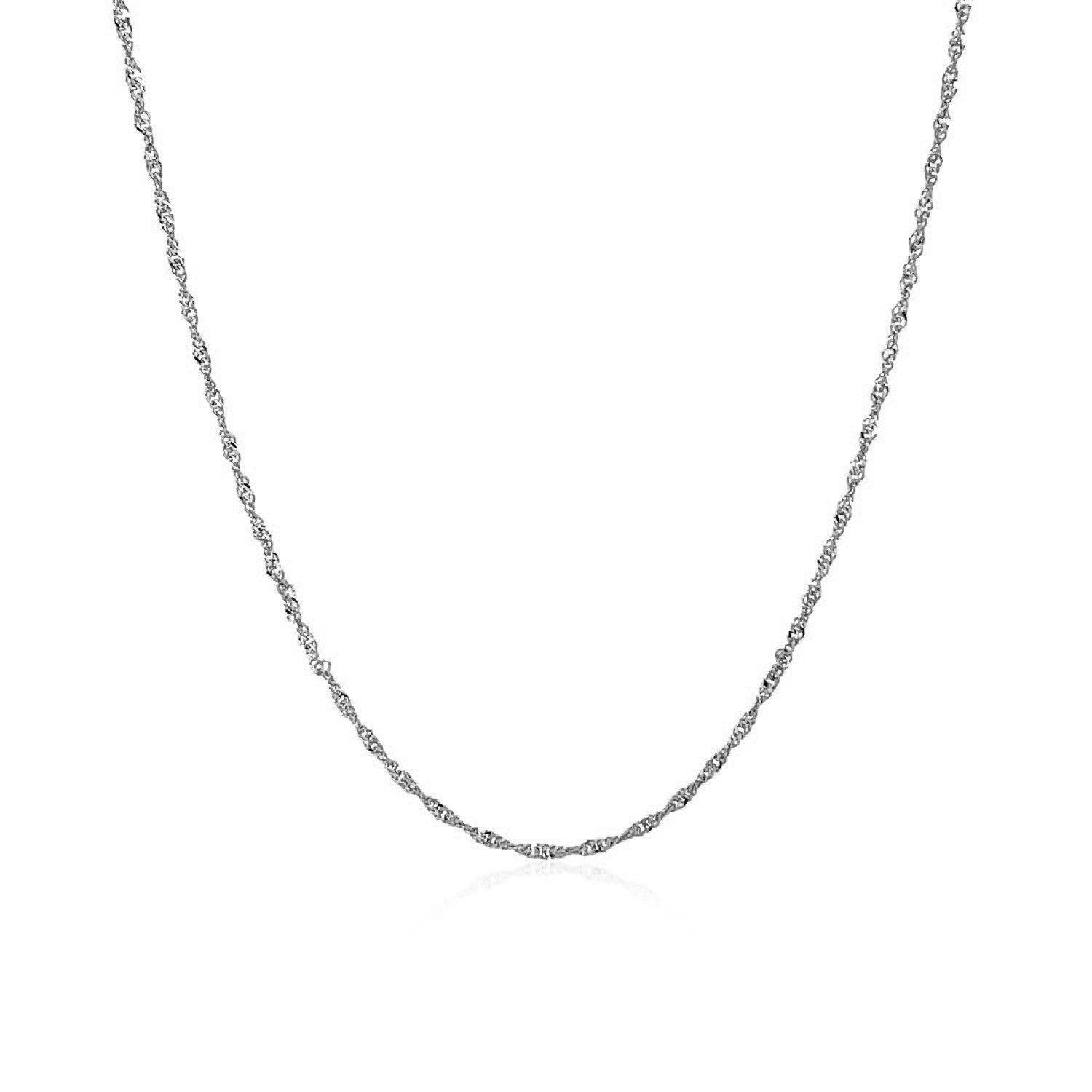 14k White Gold Singapore Chain (1.10 mm)