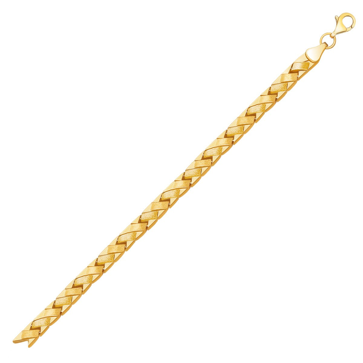 14k Yellow Gold Fancy Basket Weave Line Bracelet (4.85 mm)