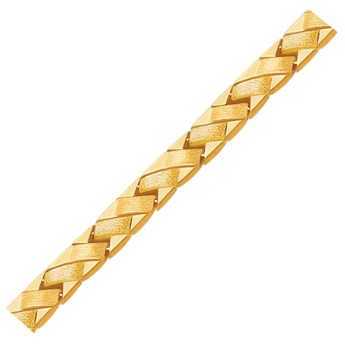 14k Yellow Gold Fancy Basket Weave Line Bracelet (4.85 mm)