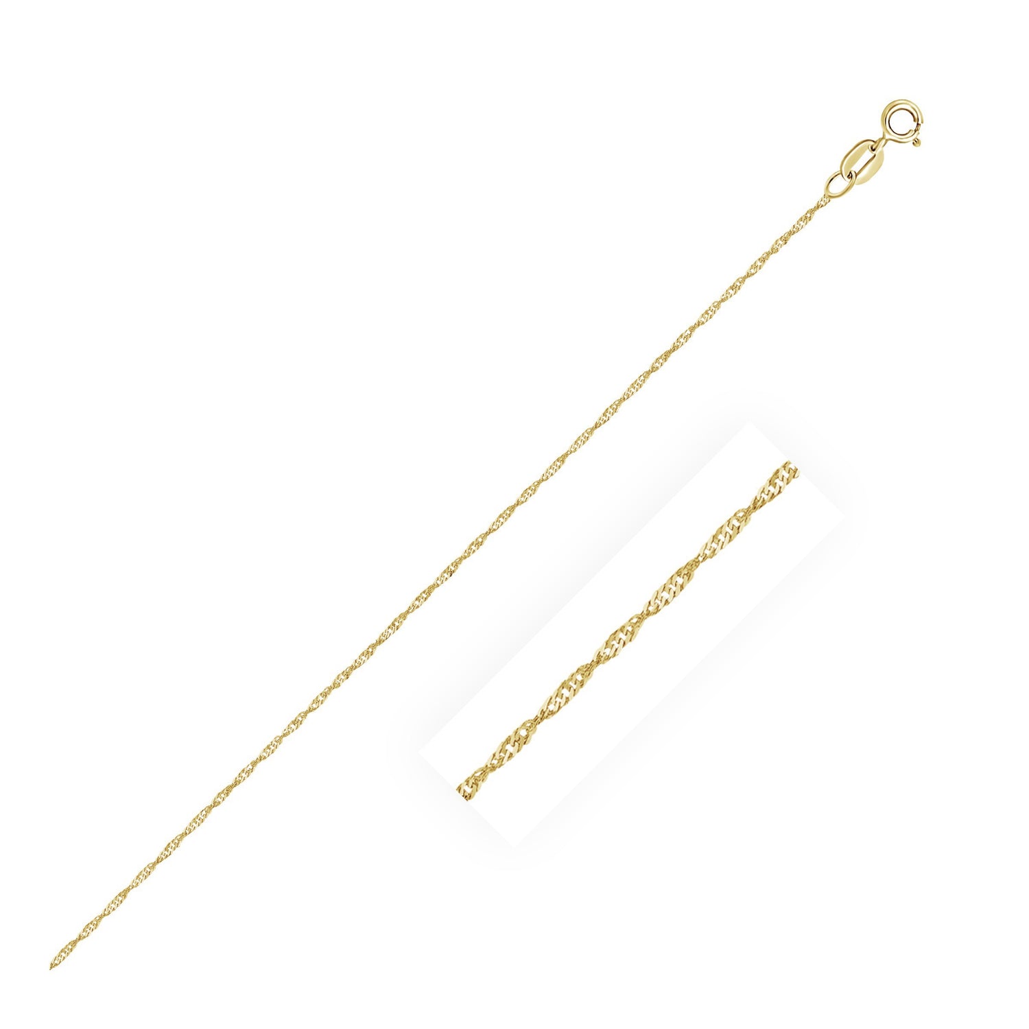 14k Yellow Gold Singapore Chain 0.81 mm