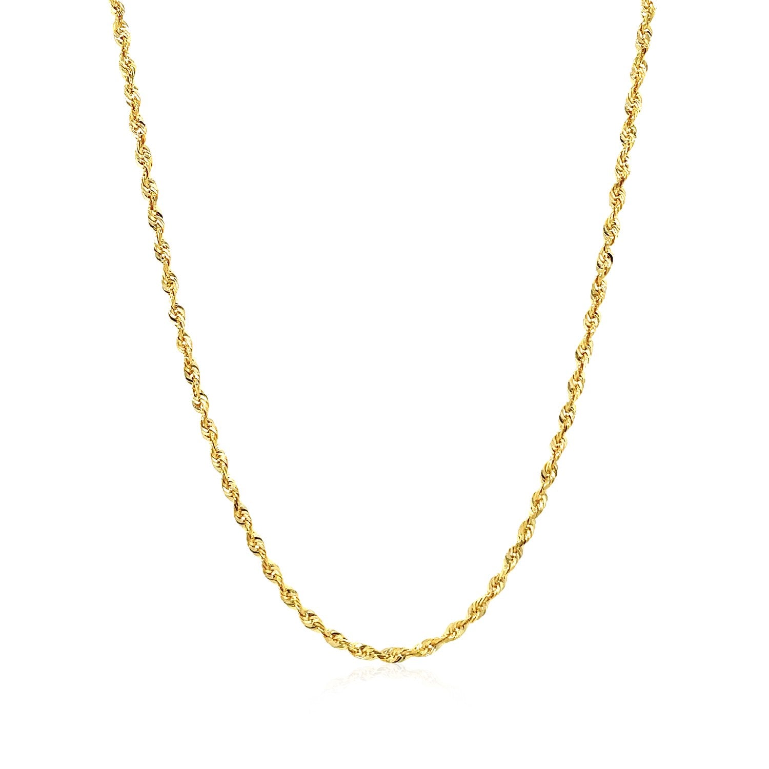 14k Yellow Gold Solid Diamond Cut Rope Chain (1.80 mm)