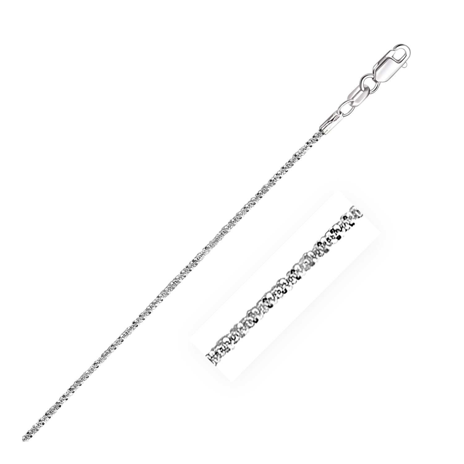 14k White Gold Sparkle Chain  (1.50 mm)