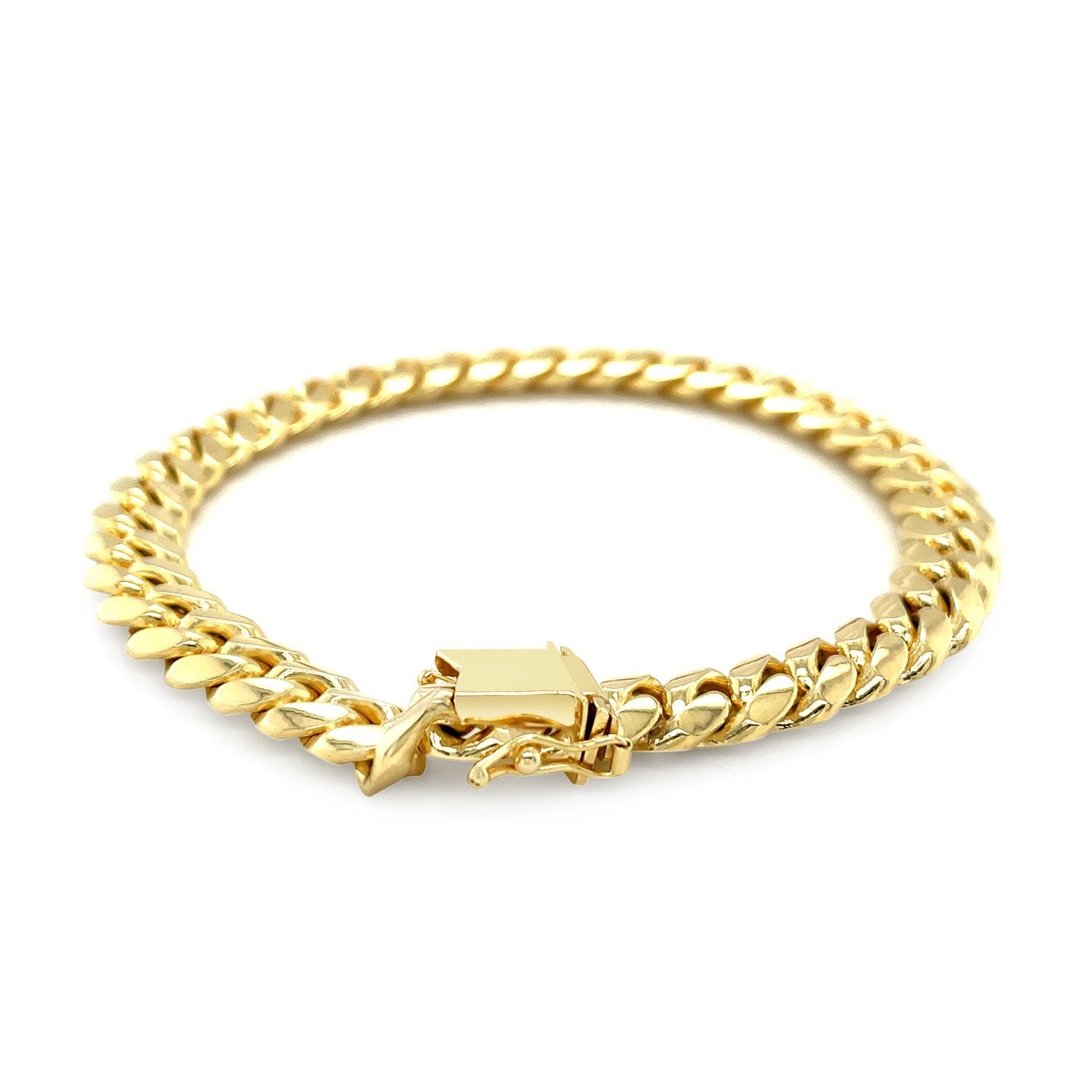 10k Yellow Gold Classic Miami Cuban Solid Bracelet (8.20 mm)