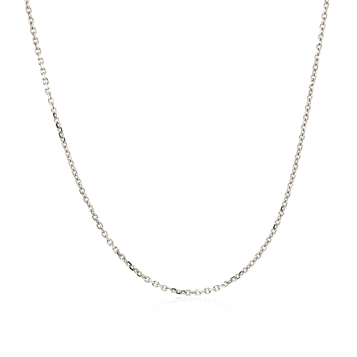 14k White Gold Diamond Cut Cable Link Chain (1.10 mm)