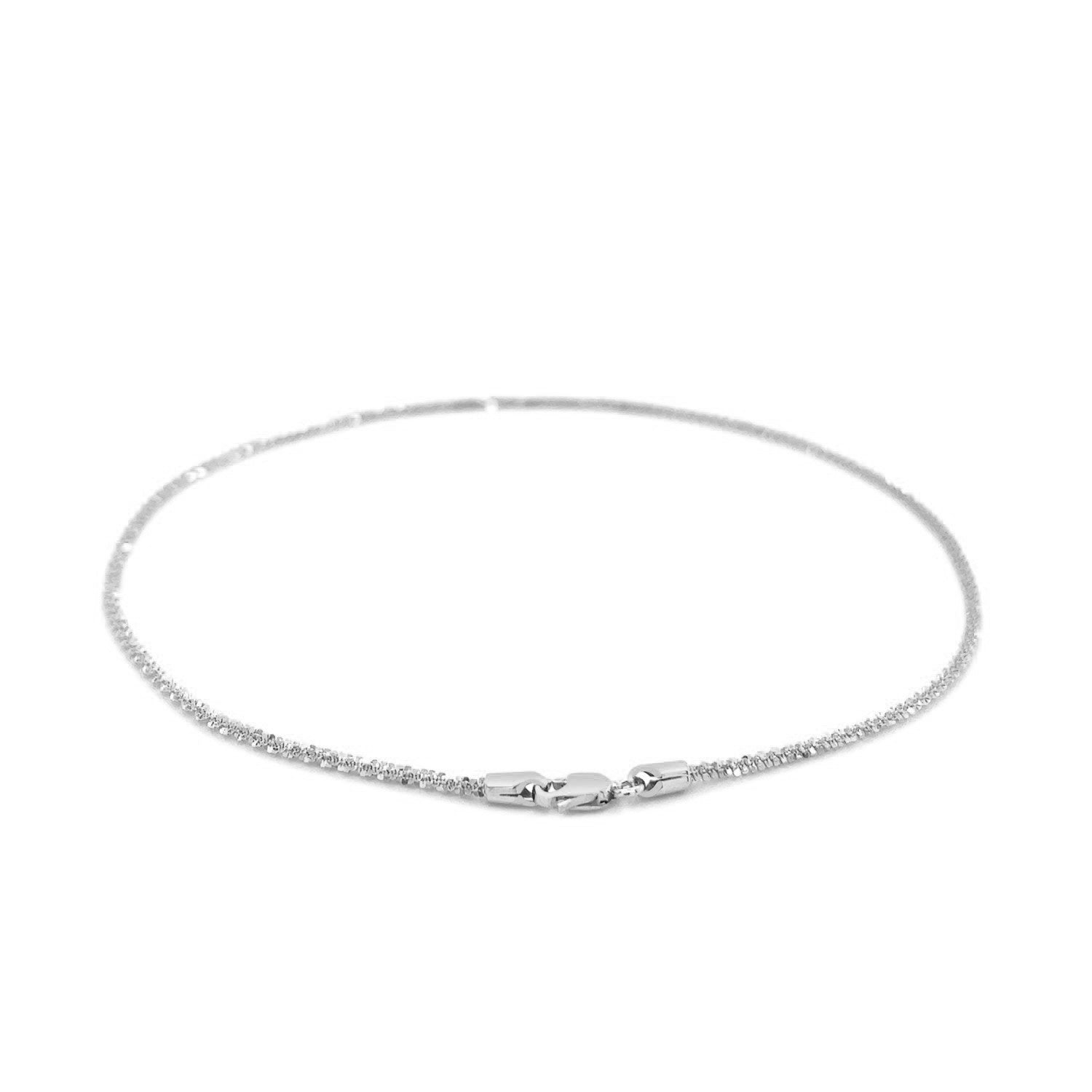 14k White Gold Sparkle Anklet 1.5mm