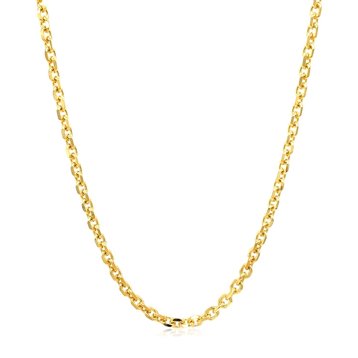 18k Yellow Gold Diamond Cut Cable Link Chain (2.60 mm)