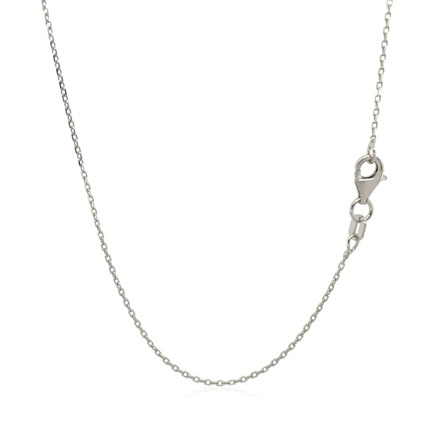 Sterling Silver Rhodium Plated Cable Chain (0.80 mm)