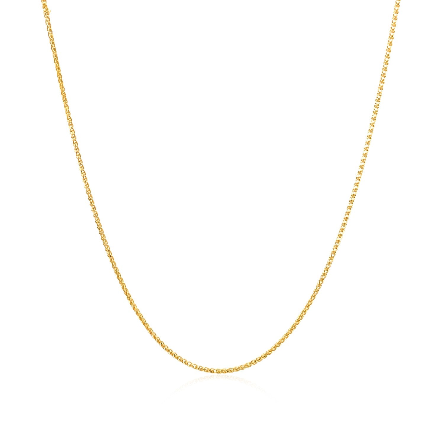 14k Yellow Gold Diamond Cut Round Wheat Chain (0.60 mm)