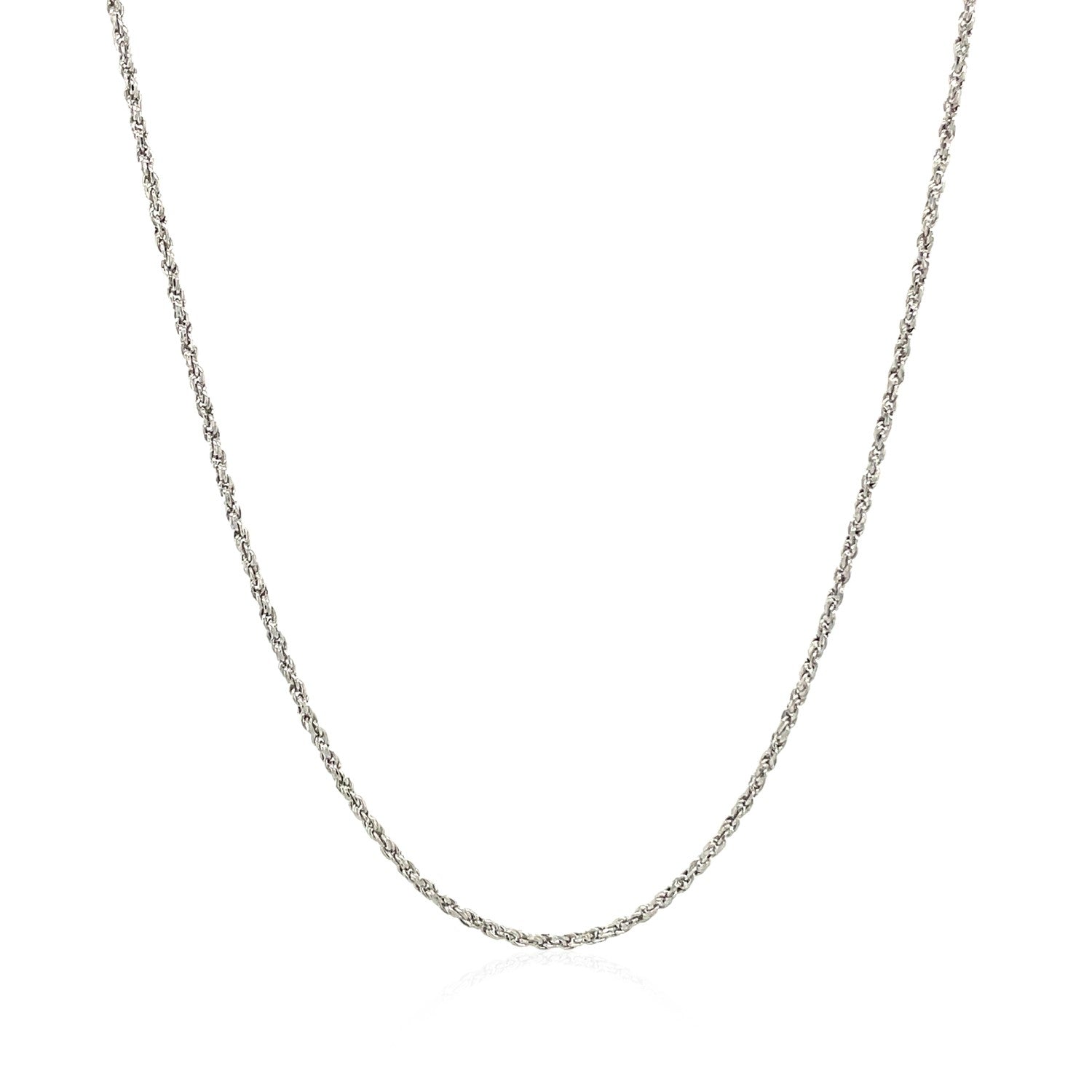 14k White Gold Adjustable Rope Chain (0.95 mm)