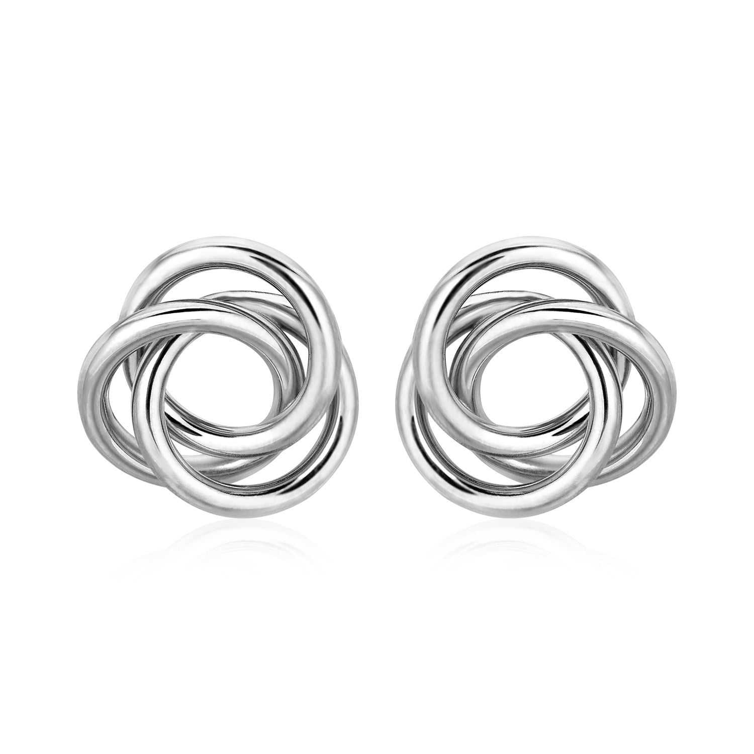 Polished Open Love Knot Earrings in Sterling Silver