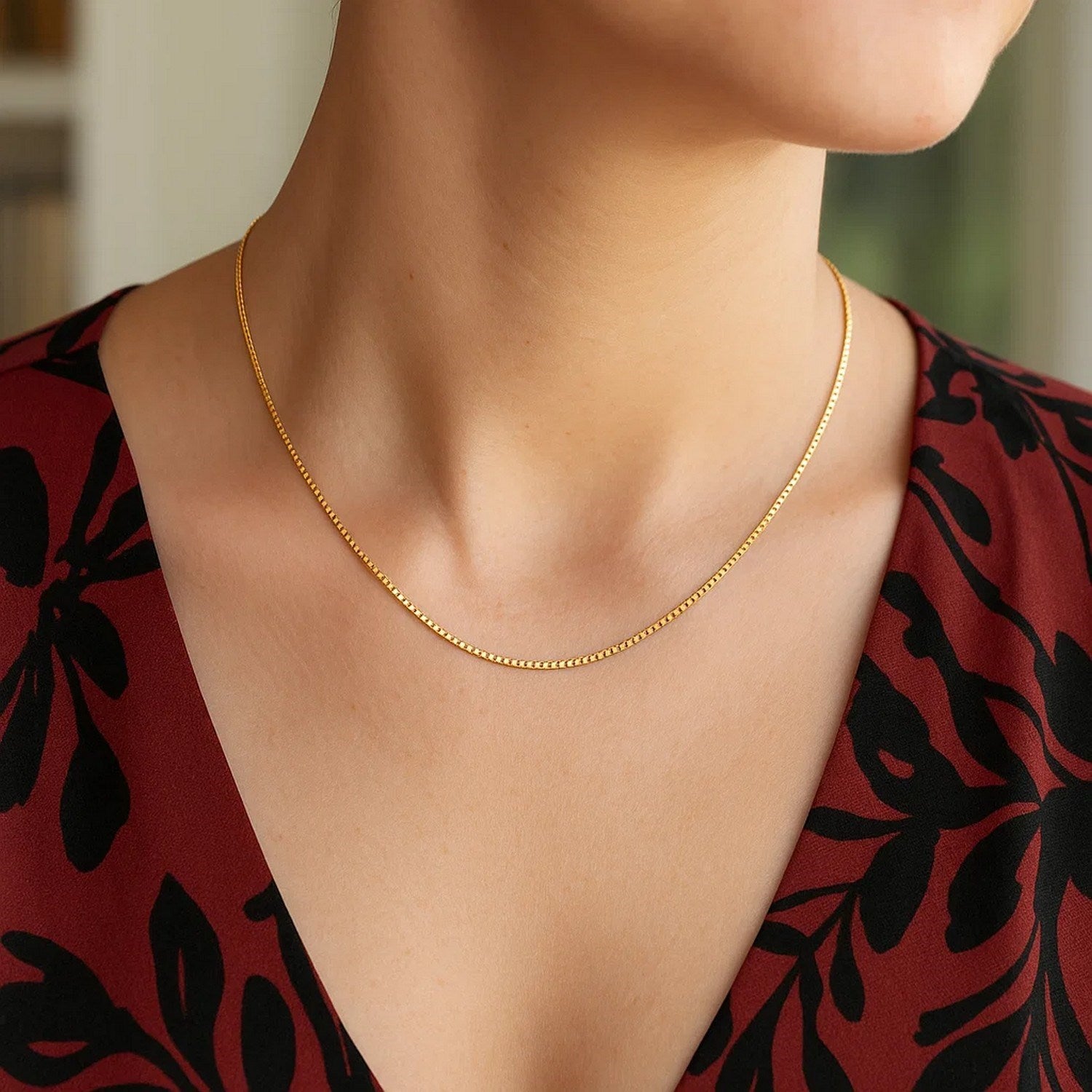 14k Yellow Gold Classic Box Chain (0.68 mm)