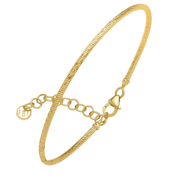 14K Gold Diamond Cut Stack Bangle Bracelet (1.80 mm)