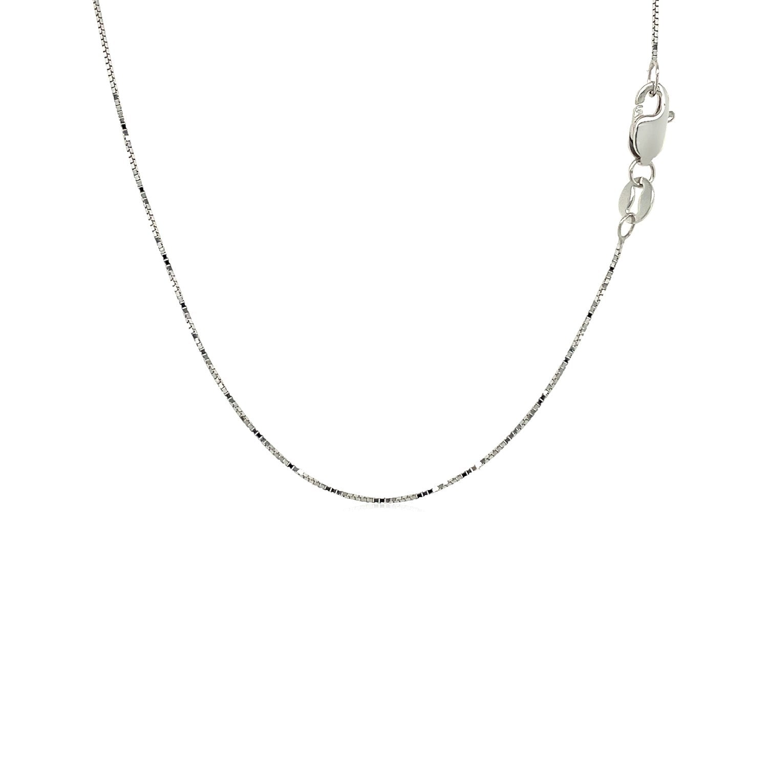 18k White Gold Box Chain 0.6mm (0.60 mm)