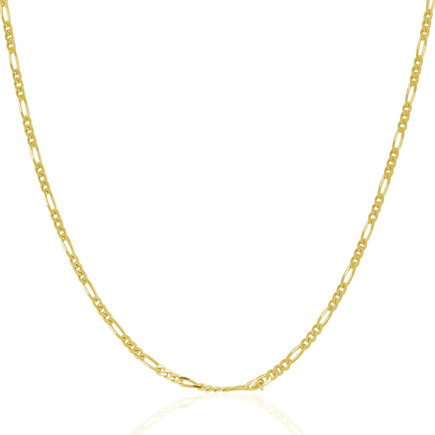 14k Yellow Gold Solid Figaro Chain (1.90 mm)