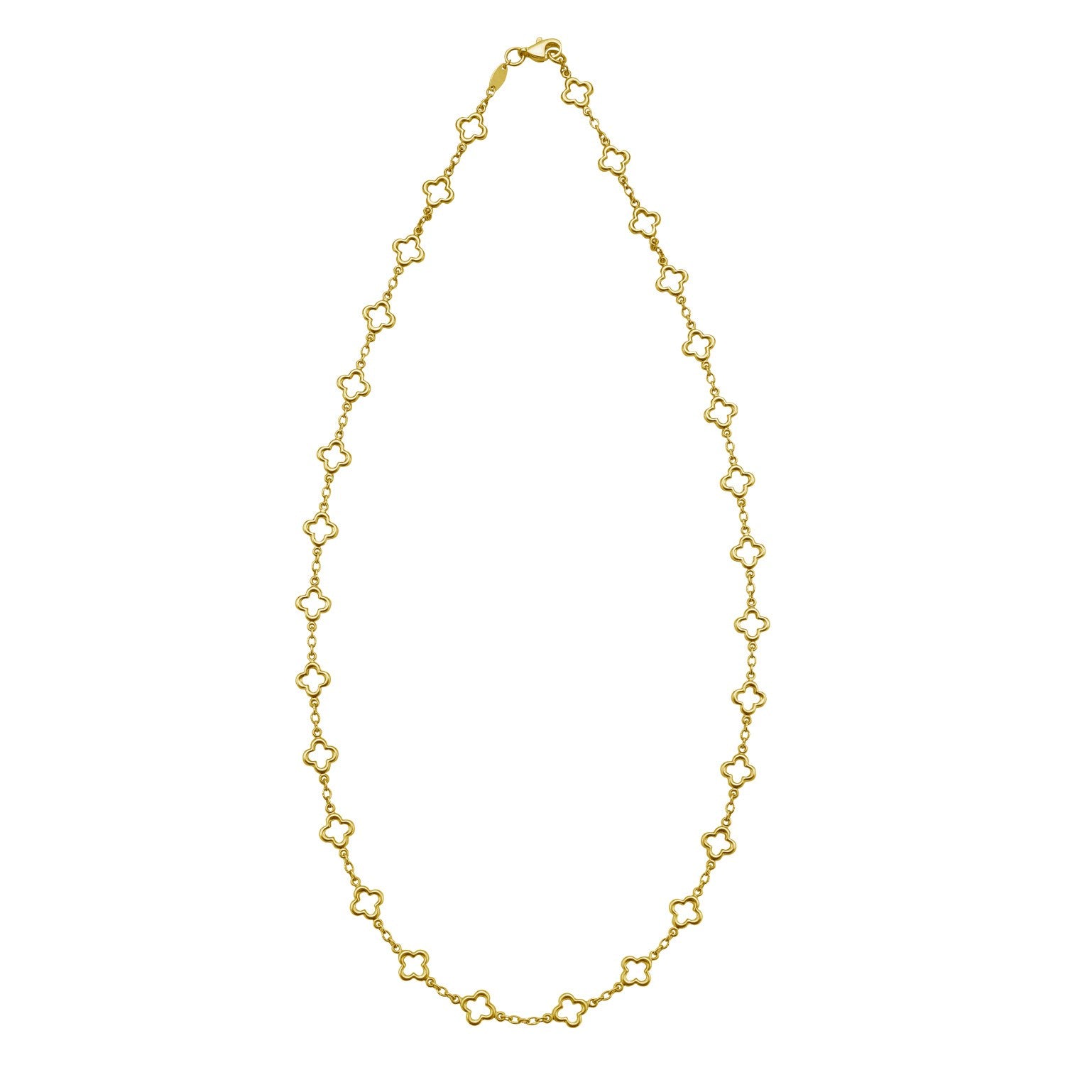 14K Yellow Gold Clover Link Necklace (7.00 mm)
