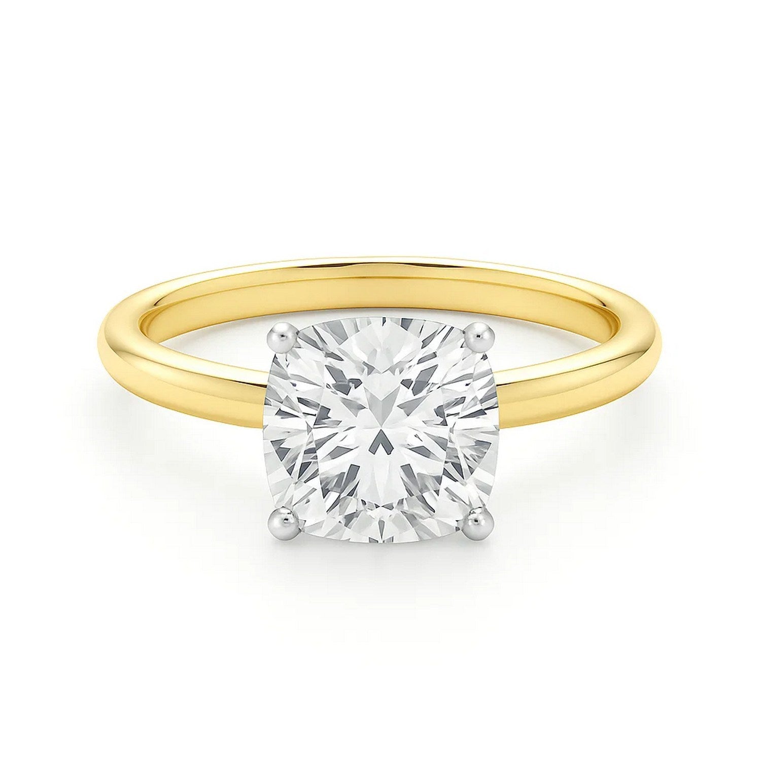 5 Carat Cushion Lab Grown IGI G/VS1 Diamond Solitaire Ring in 10K Gold