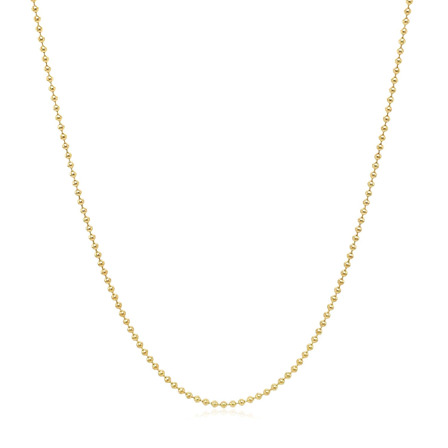 14k Yellow Gold Bead Chain 1.0mm (1.00 mm)