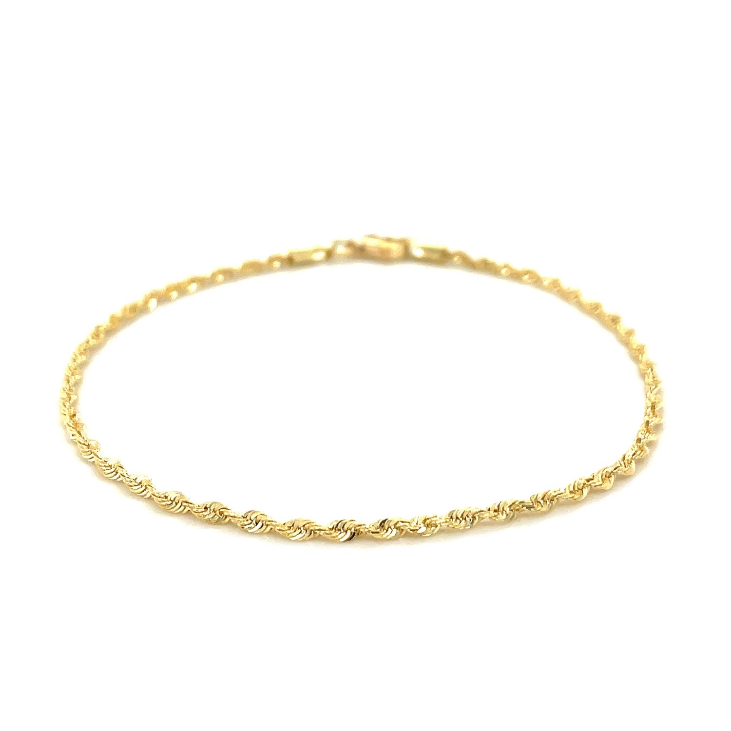 10k Yellow Gold Solid Diamond Cut Rope Bracelet (1.80 mm)