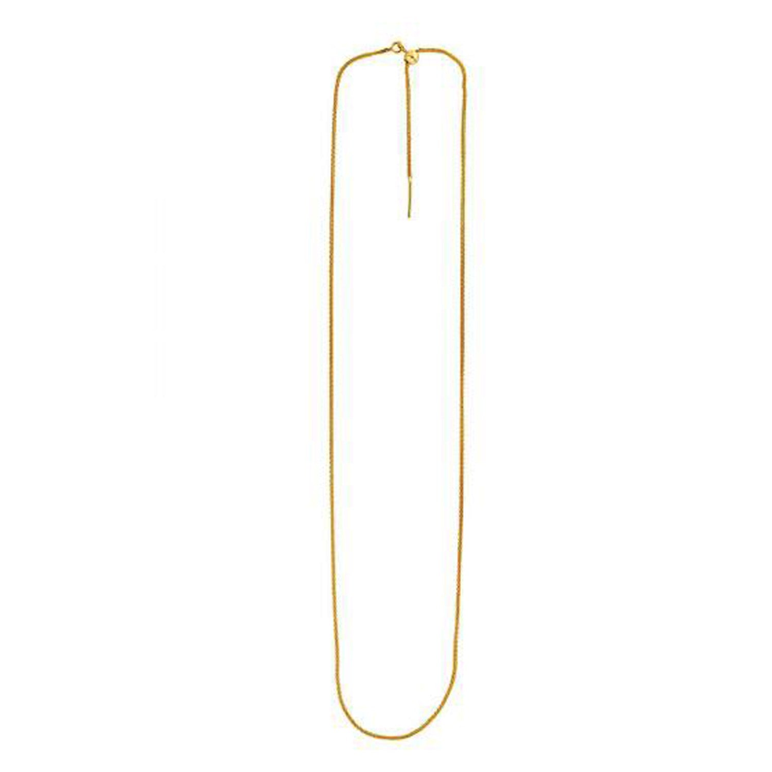 Endless Adjustable Wheat Chain in 14k Yellow Gold (1.10 mm)