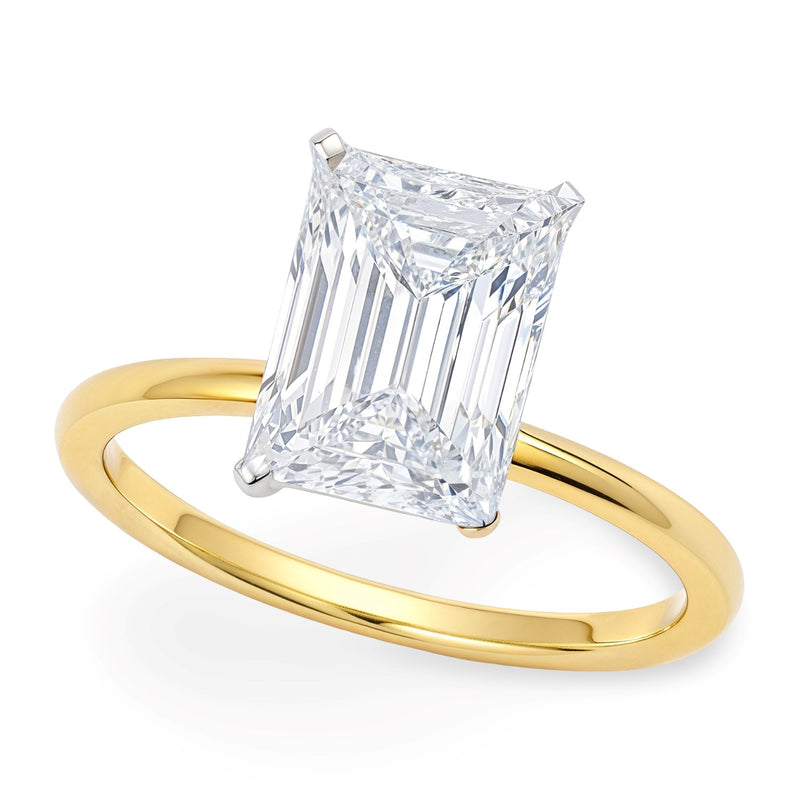 5 Carat Radiant Lab Grown IGI G/VS1 Diamond Solitaire Ring in 14K Gold