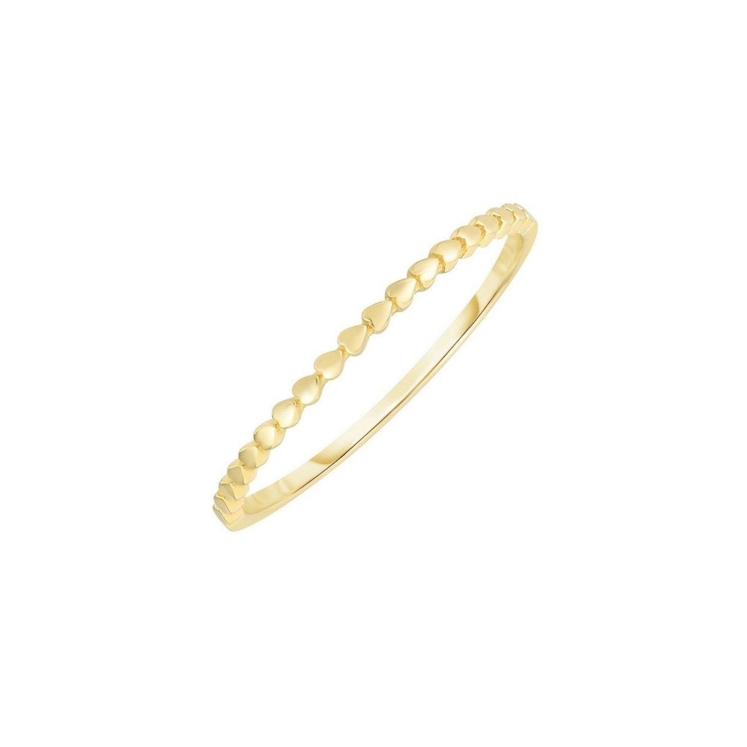 14K Yellow Gold Hearts Stackable Ring