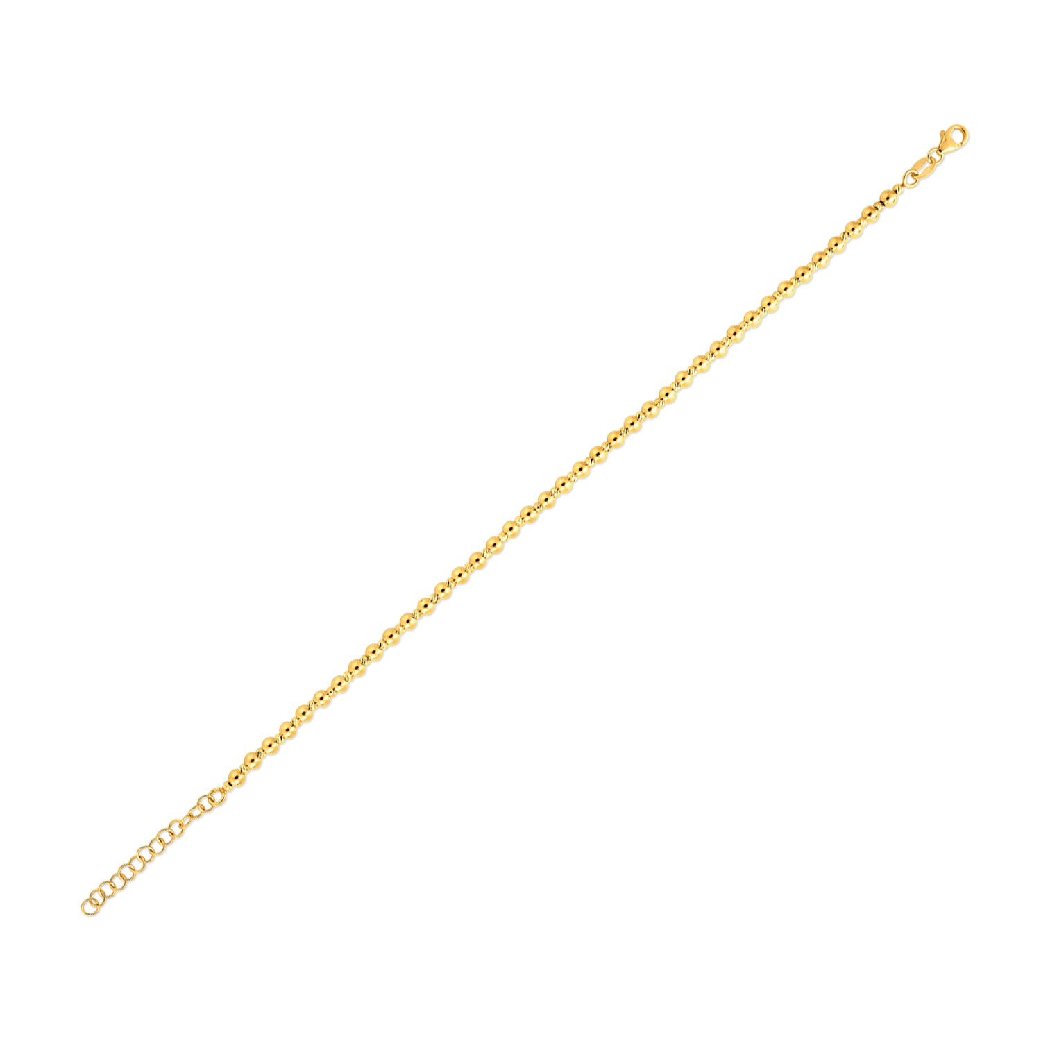 14k Yellow Gold Spaced Bead Bracelet  (3.00 mm)