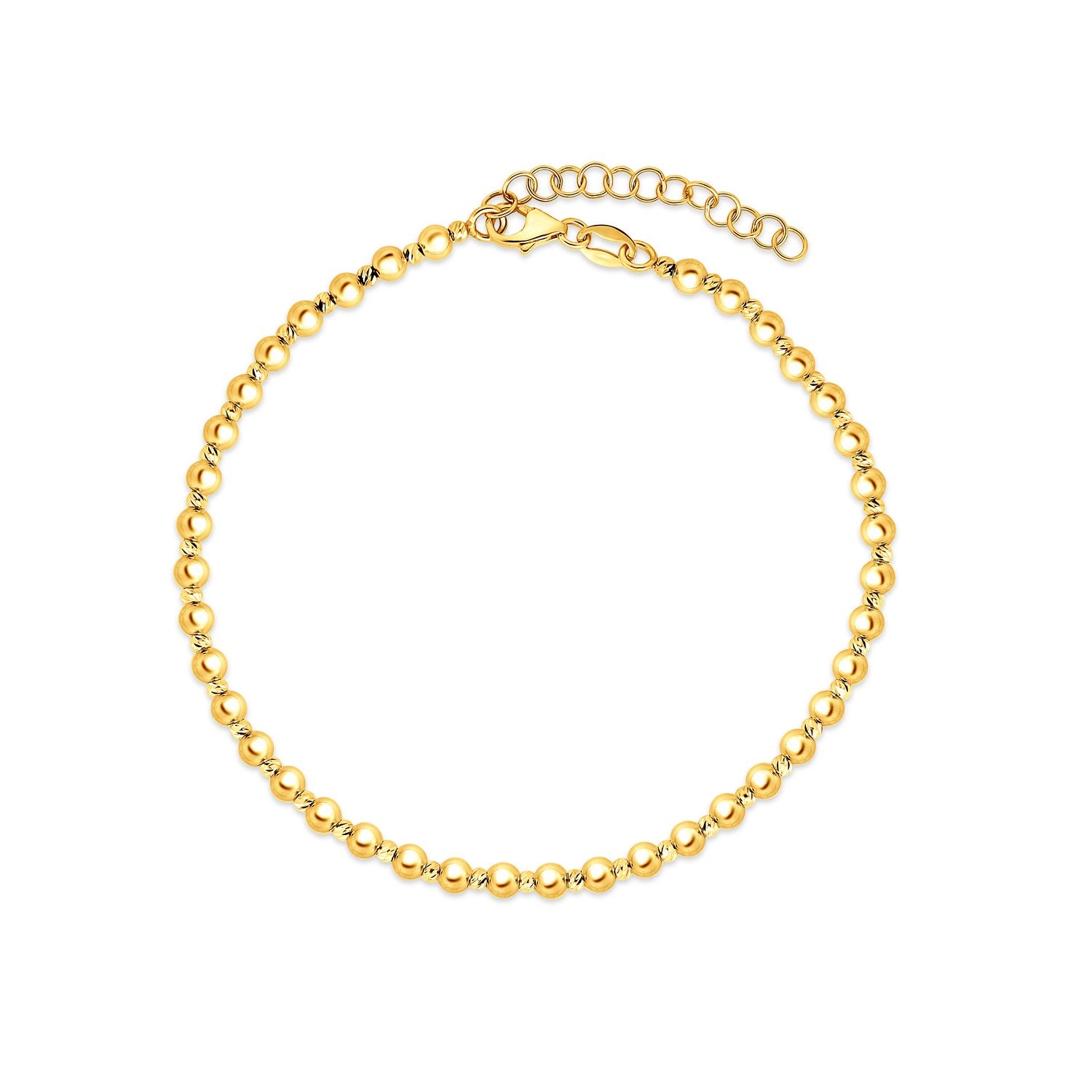 Duo Bead Bracelet in 14K Yellow Gold (3.00mm)