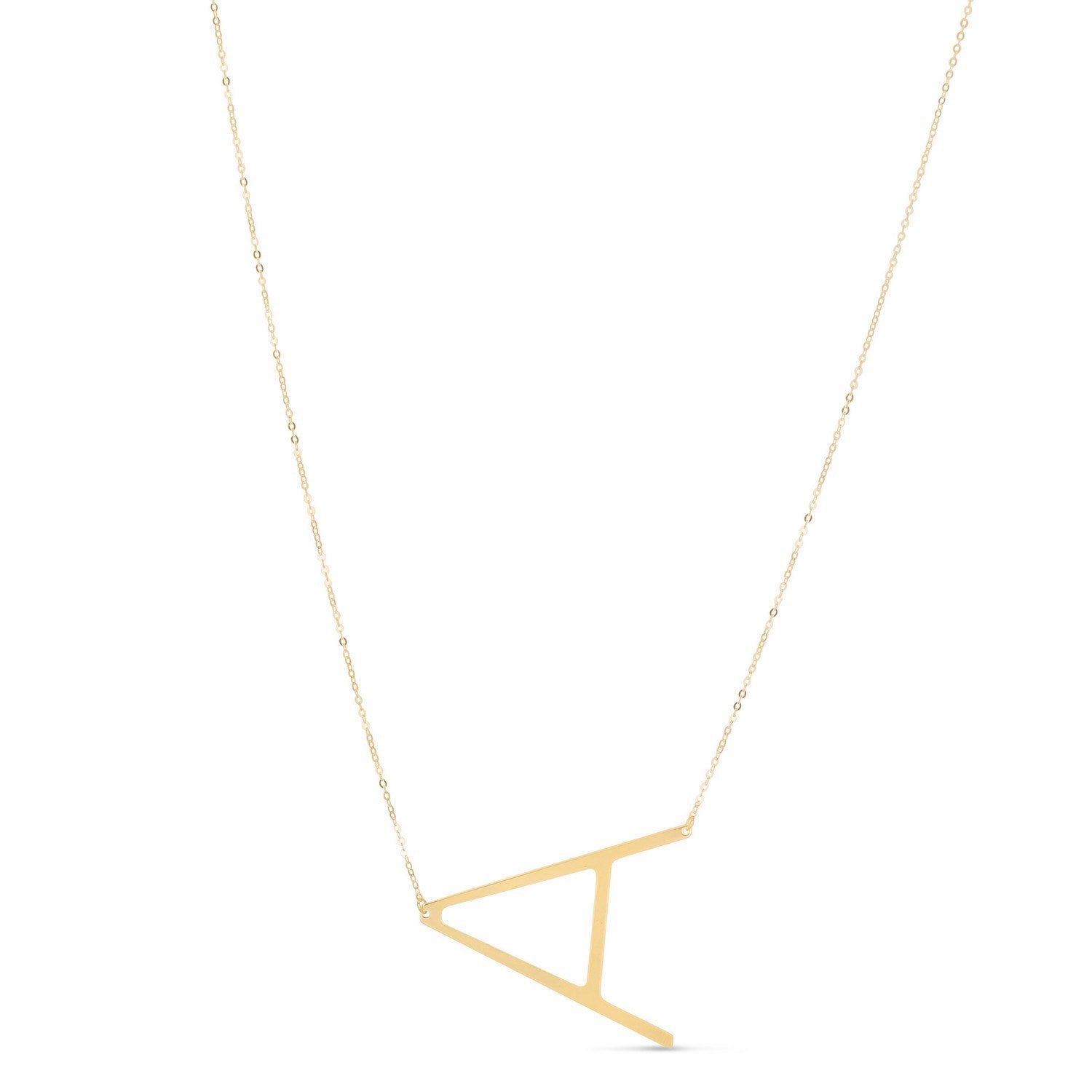 14K Yellow Gold Yours Truly Large Initial Necklace