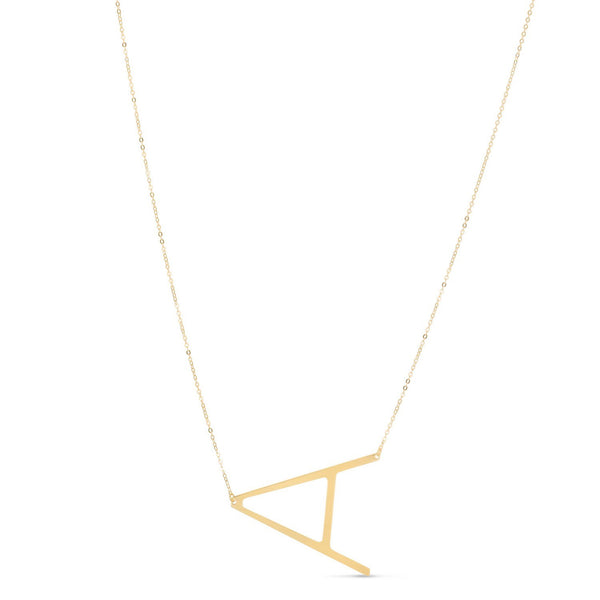 14K Yellow Gold Yours Truly Large Initial Necklace