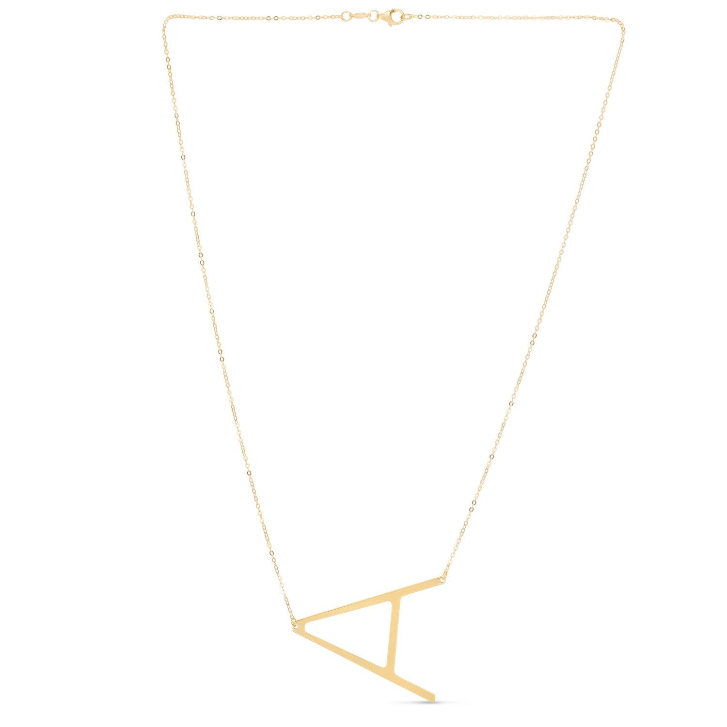14K Yellow Gold Yours Truly Large Initial Necklace