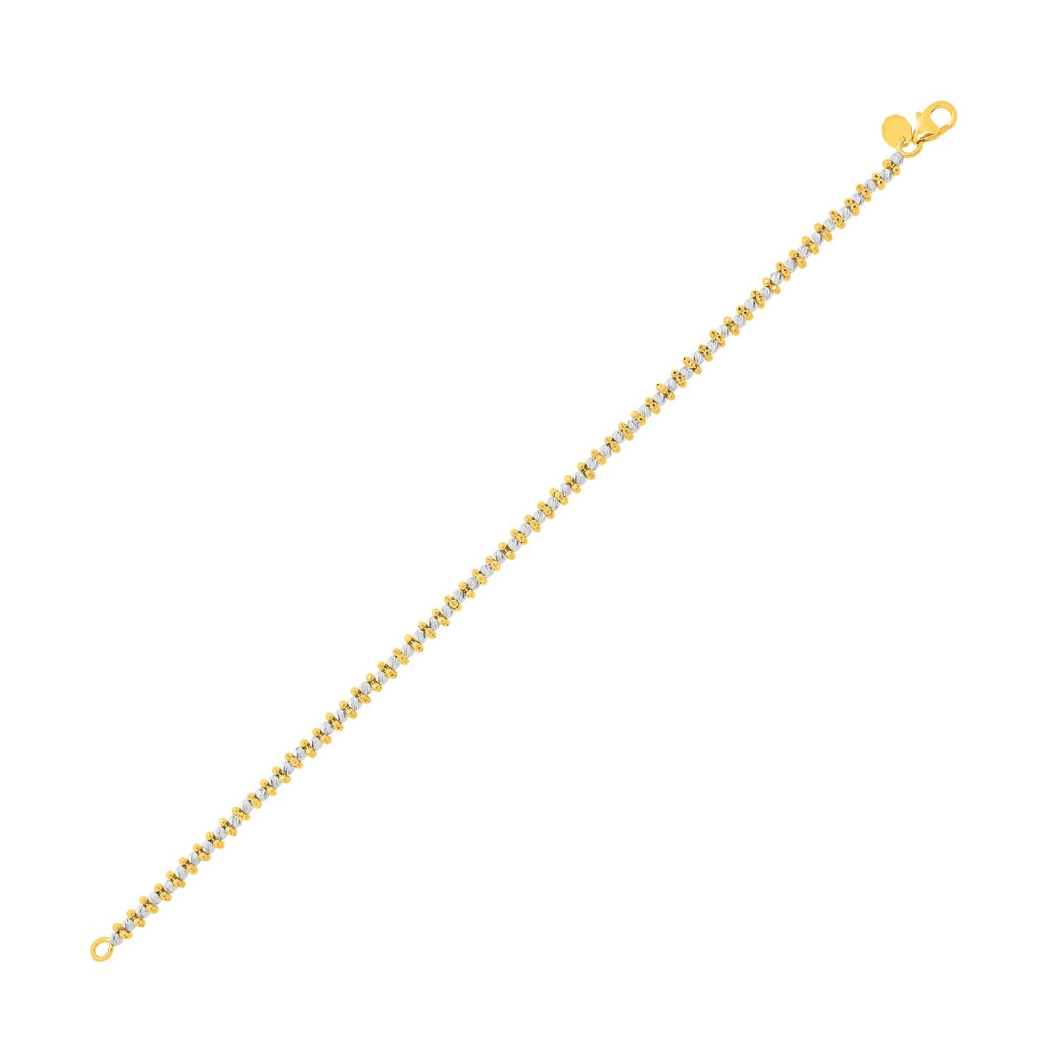 Two Tone Pallina Bead Bracelet in 14K Gold (2.60 mm)