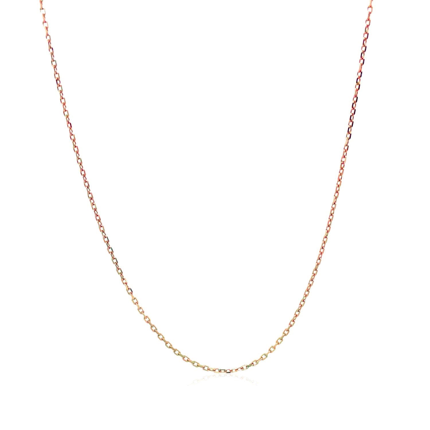 18k Rose Gold Diamond Cut Cable Link Chain (0.75 mm)