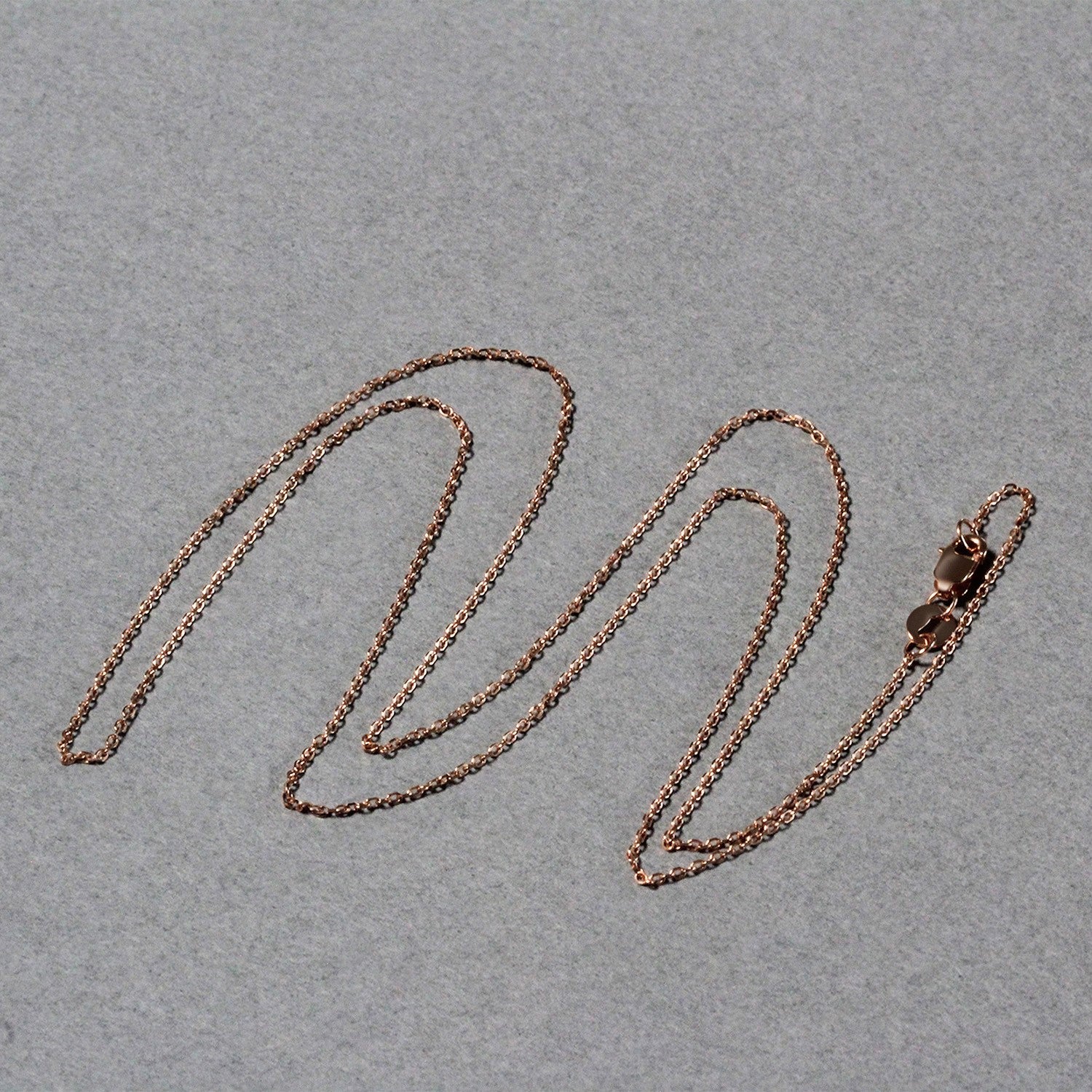 18k Rose Gold Diamond Cut Cable Link Chain (0.80 mm) - Lindove